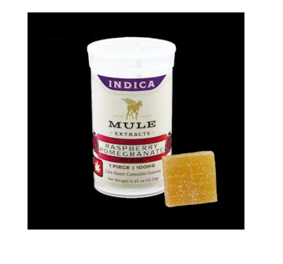 Mule Raspberry Pomegranate Live Resin 100MG Gummy: A Flavorful and Potent Cannabis Experience